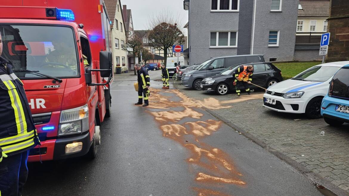 Ölspur auf Verkehrsfläche