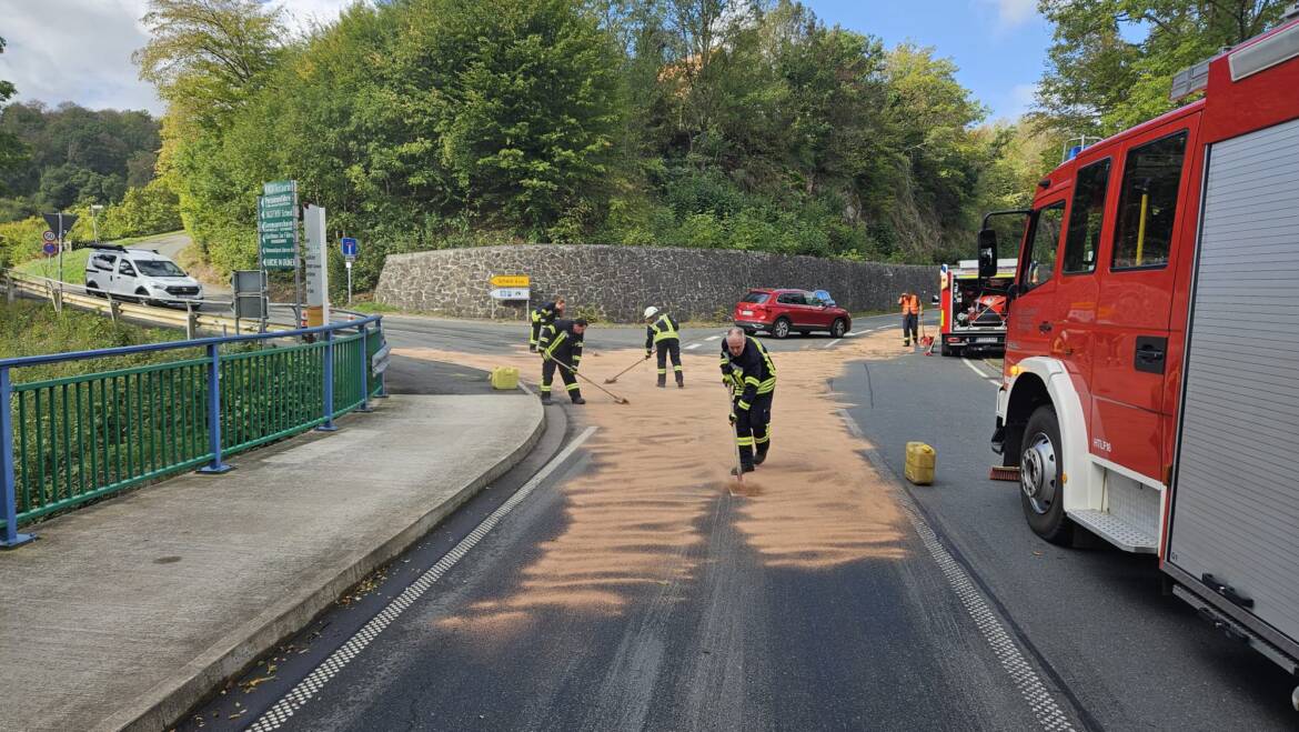 Rutschiges Frittierfett kilometerlang auf Fahrbahn